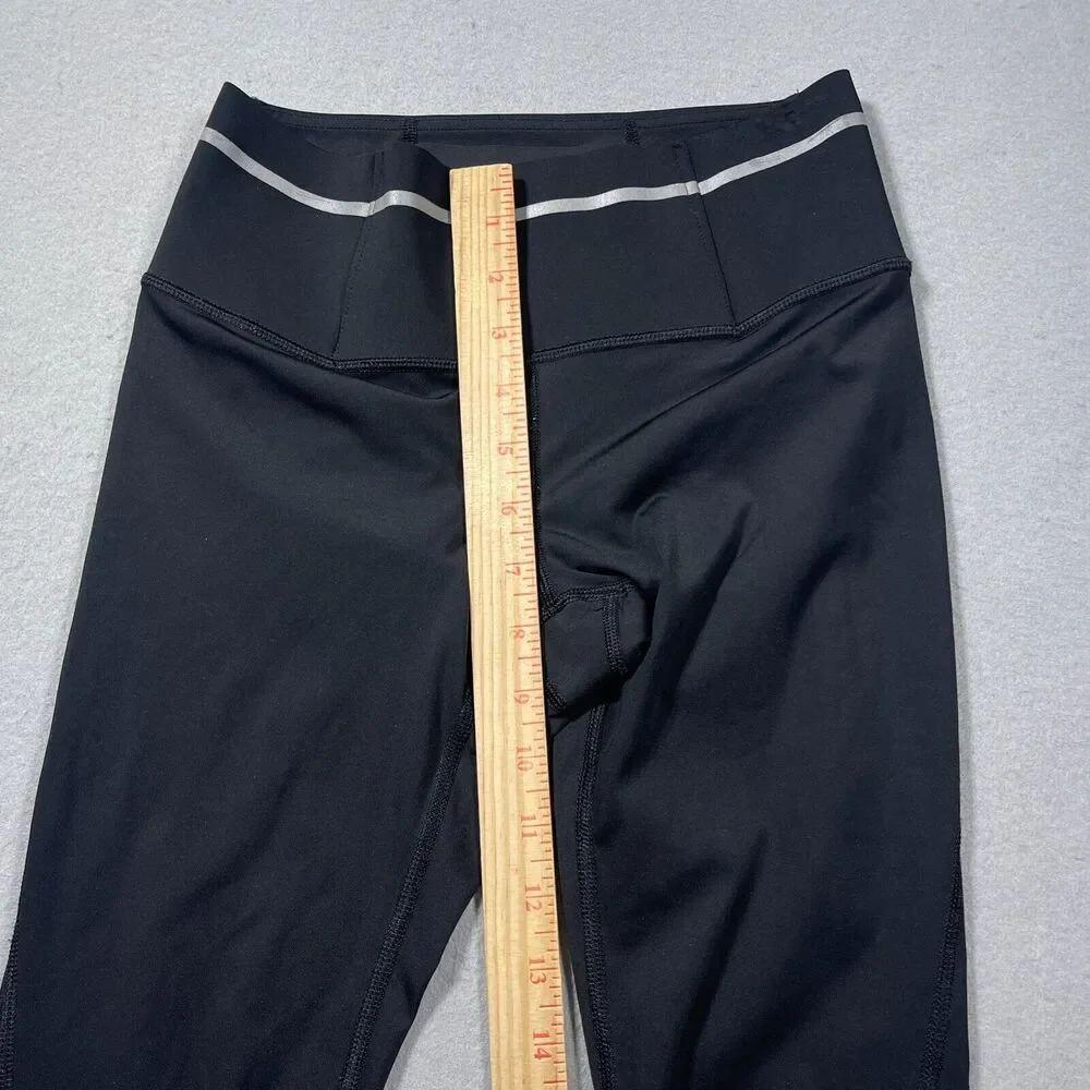 Athleta Leggings Womens XS Black‎ Mid Rise Cropped Reflective Spinning Workout